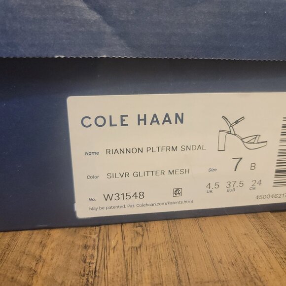 Cole Haan Women's Riannon Platform Sandal silver glitter mesh - Picture 5 of 14